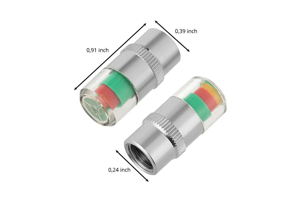 Satz mit 4 Ventilkappen zum Messen des Reifendrucks - DIY