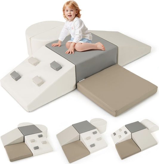 Coast 6-teiliges Schaumstoff-Kletterspielzeug - 40×20×40 cm - Weißes PU-Leder