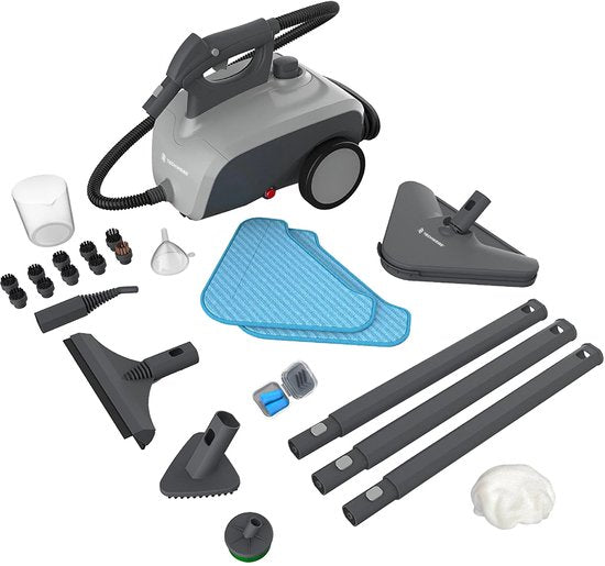 Techweise TS1 Dampfreiniger - 100+ Oberflächen - 45 Minuten - 3,6 bar - grau