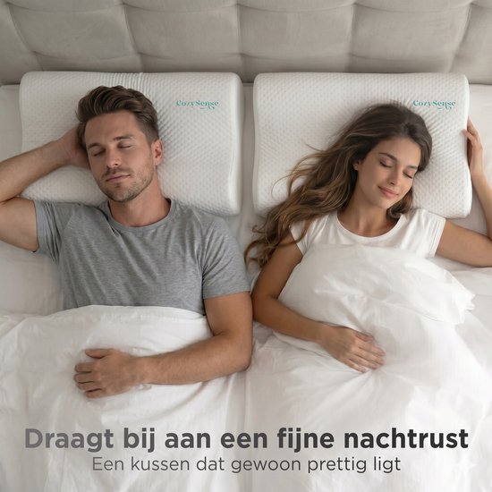 CozySense® Ergonomisches Kissen - Verstellbares Memory-Foam-Kissen - Memory-Foam-Schlafkissen - Seiten-, Rücken- und Bauchschläfer - 3-Schicht-System - Orthopädisch - Bambusbezug