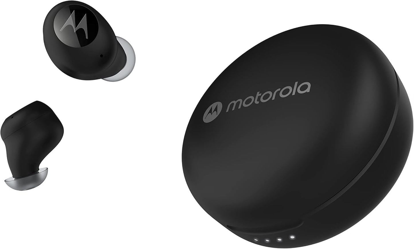 Motorola Sound Wireless earbuds - Moto Buds 250 - In-Ear - Qi-Technologie - wasser- und schweißfest - Touch- und Sprachsteuerung - 18 Stunden Spielzeit - schwarz, S/M/L