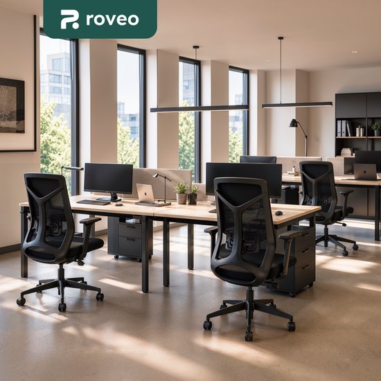 Roveo Ergonomischer Bürostuhl – Office-Gaming-Stuhl – Gaming-Stuhl für Erwachsene – Gaming-Stuhl – Schwarz