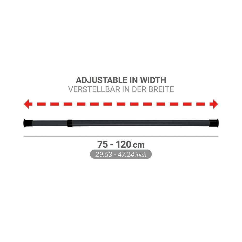 WENKO Herkules Kleiderstangen Schwarz – 2-teilig – verstellbar 75–120 cm