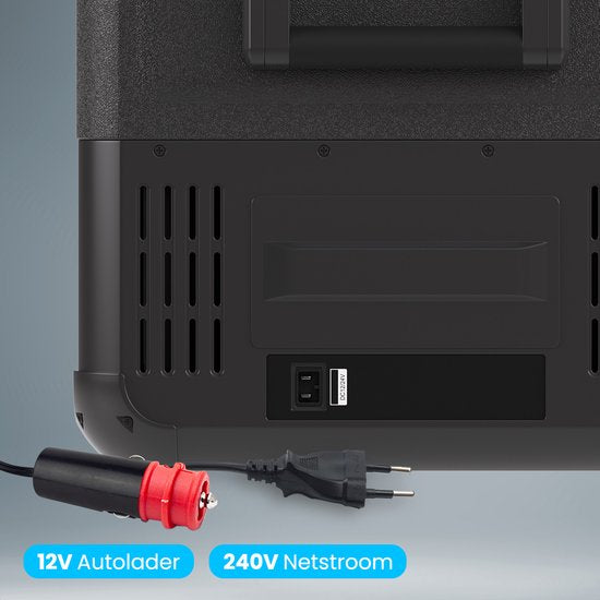 Auronic Electric Cool Box - Kompressor - Zwei Zonen - 12V 230 Volt - Auto - Gefrieren und Kühlen - 35L - Frigobox - Schwarz/Grau