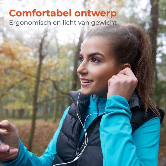 Nuvance - Ohrhörer mit Kabel - 3,5-mm-Klinkenanschluss - Ohrhörer mit Kabel - In-Ear-Kopfhörer mit Kabel und Mikrofon - Weiß