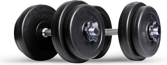 Matchu Sports - Hantelset - Verstellbare Hanteln - Hantelset - Gewichte - 2 x 10 kg - 2er Set - Schwarz