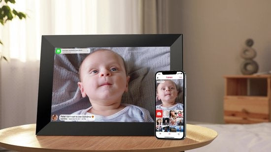 Denver - PFF2160B - Digitaler Fotorahmen - 21,5 Zoll - XXL - Full HD - Frameo App - WiFi - 32GB - IPS-Touchscreen - Schwarz
