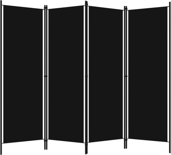 vidaXL – Raumteiler – mit – 4 – Paneelen – 200 x 180 – cm – schwarz