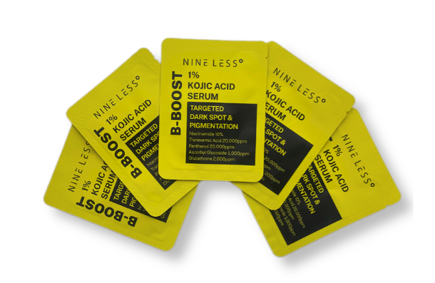Nine Less B-Boost 1% Kojic Acid Serum Sample 2ml - helle und strahlende Haut Ergebnis