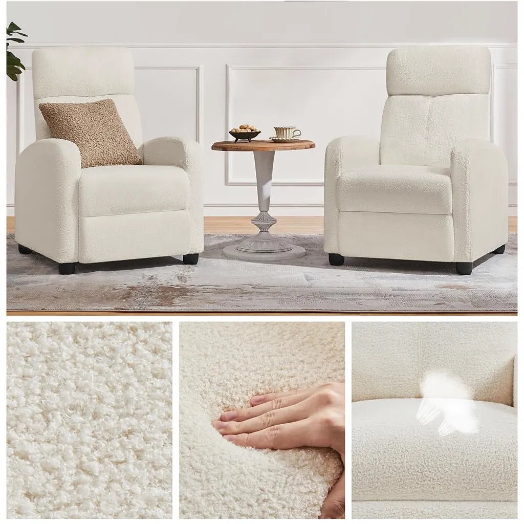 Yaheetech Relaxsessel, TV-Sessel mit Schlaffunktion, Weiß