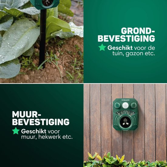 Vulpes Goods® Repellent - Solarbetriebenes Ultraschall-Katzenabwehrgerät - Katzenschreck - Marderabwehr - Tierabwehr - Wasserdicht - Schädlingsabwehr