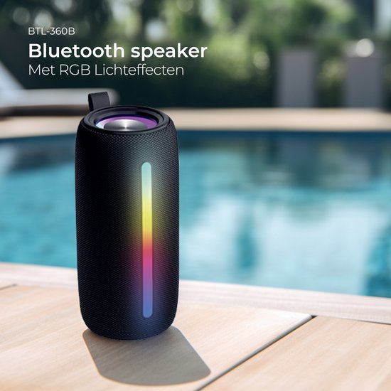 Denver Bluetooth Lautsprecher BTL360 – RGB Licht – TWS – 1200 mAh – Schwarz