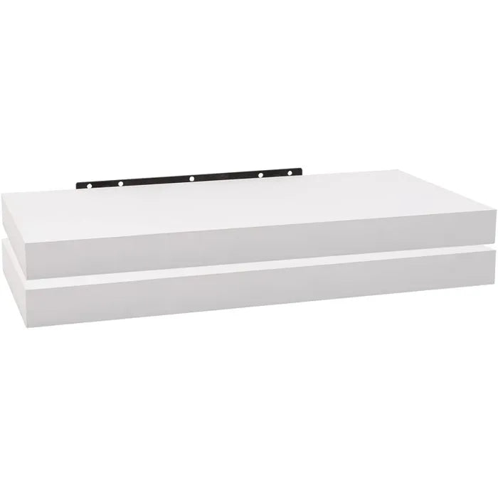 WOLTU RG9365ws-2 - Set mit 2 Wandregalen - Weißes MDF - Unsichtbares Aufhängesystem