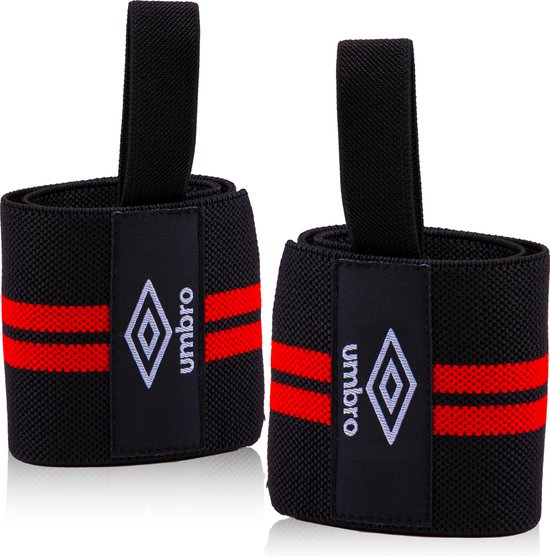 Umbro Handgelenkstützen - 2 Stück - Für Fitness, Crossfit und Krafttraining - Rot/Schwarz