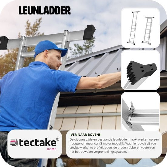 tectake 401668 Multifunktionsleiter - Gerüstgestell - Arbeitshöhe 1m