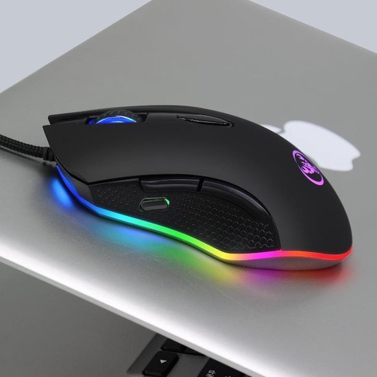 HXSJ S500 Ergonomische  Gaming-Maus RGB – Büromaus – 4800 dpi