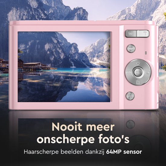 K&L Digitalkamera 4K - 64MP - Kamera - Kompaktkamera - Vlog Kamera - Für Kinder - Inklusive 64GB - NL Software