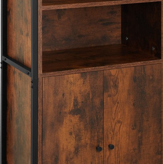 tectake - Wandschrank Doncaster 60x38x125cm - industriell dunkelbraun