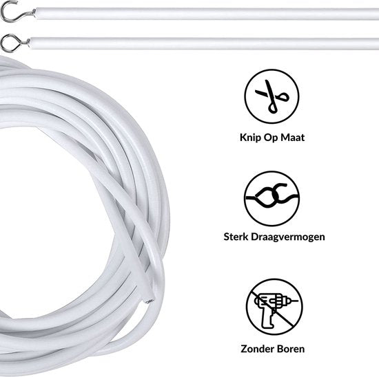 Ridôme Fliegengitter – Türgitter – Stilvoll – inkl. Befestigungsdraht – Fliegengitter aus Kunststoff – 100 x 200 cm – Weiß