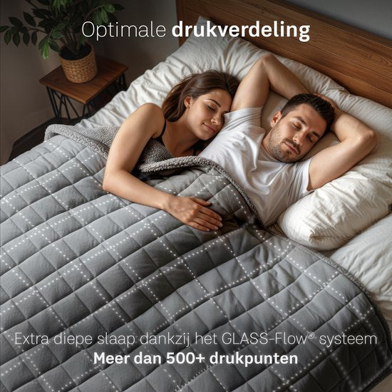 CozySense® Gewichtsdecke 10 kg - 2-Personen - Gewichtsdecke - Gewichtsdecke - GLASS-Flow® Druckverteilung - Gewichtsdecke - Flanell-Samt & Sherpa - Grau