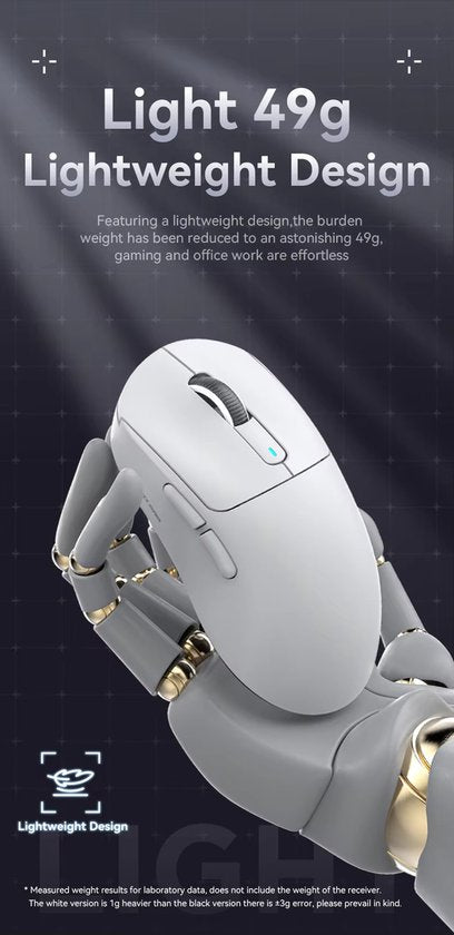Attack Shark Gaming Maus X3 – 26000 DPI – Tri Mode 2.4G Bluetooth USB-C – 200 h Akku – Programmierbare Tasten – 49 g – Weiß