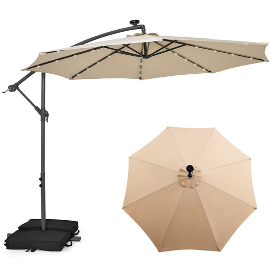 Coast Schwimmender Sonnenschirm mit Sandsäcken und LED-Beleuchtung - Ø300cm - Beige