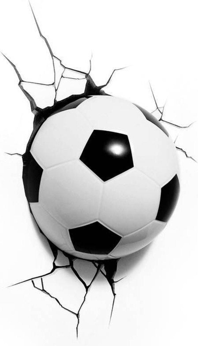 Gadgy Football Nightlight Kids - Wandleuchte Nachtlicht Kinderzimmer mit Wandaufkleber - Timer-Funktion - Batteriebetriebene LED-Wandleuchte
