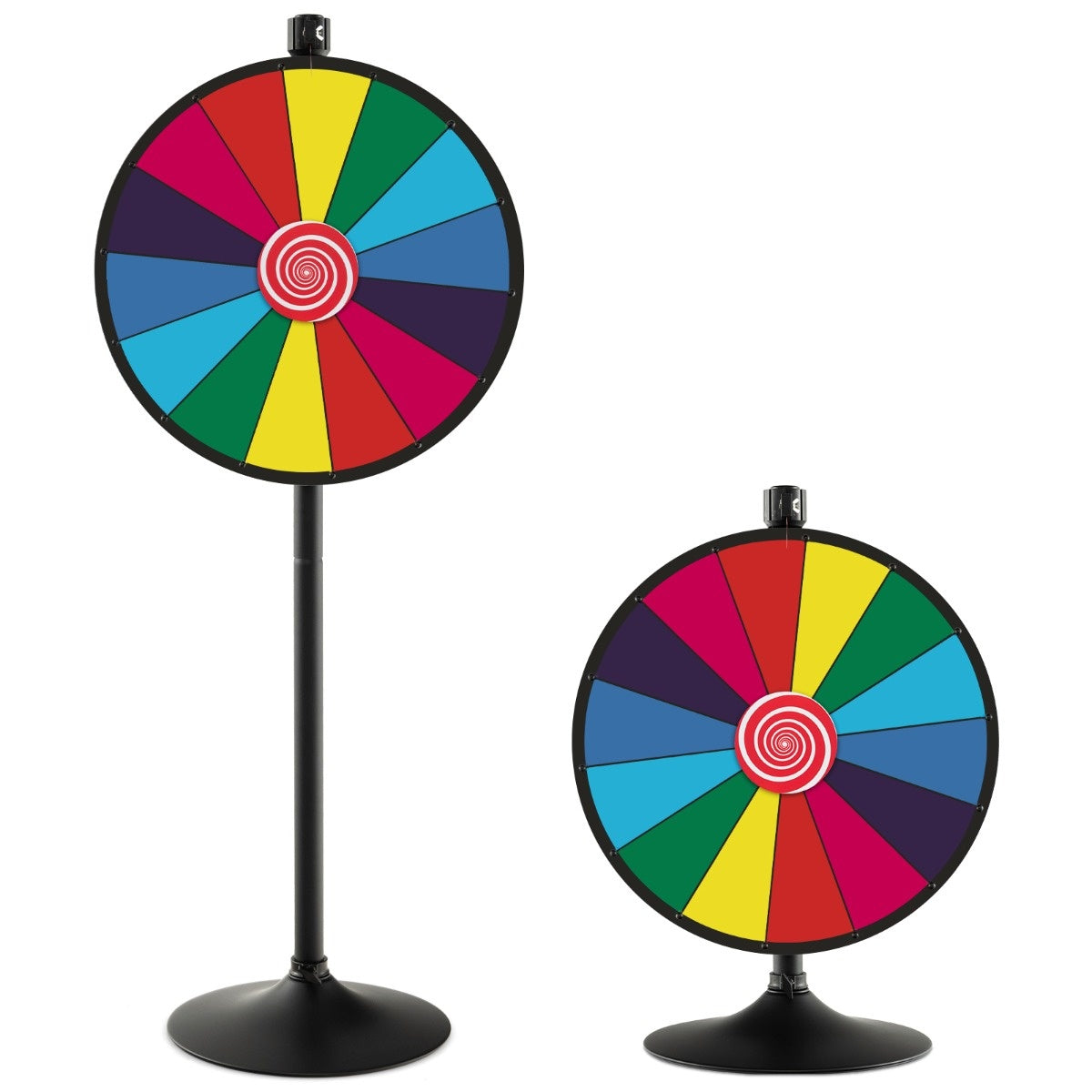 Coast Glücksrad - Ø 60 cm - Höhenverstellbar 80–200 cm - 12 Segmente - Tisch & Standmodell