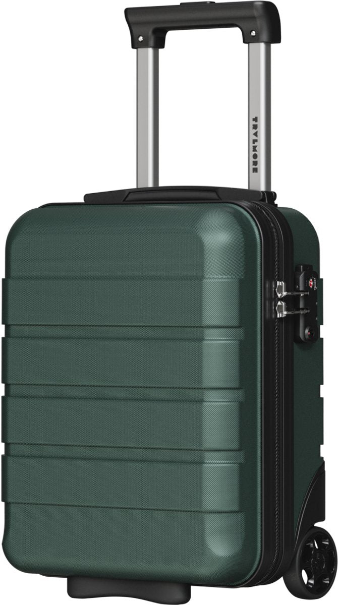 TRVLMORE Handgepäckkoffer für unter den Sitz – 40 x 30 x 20 cm – 24 l – TSA-Schloss – 2 Rollen – Dunkelgrün