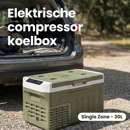 Auronic Electric Cool Box - Kompressor - 30L - 12V und 240 Volt - Campingkühlschrank - Frigobox Auto - Grün