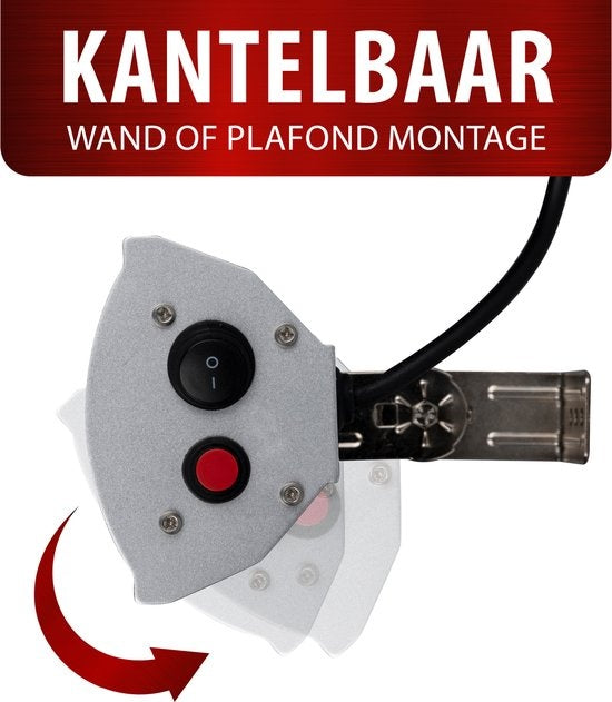 alpina Heater Terrassenheizung - Elektrisch - Innen und Außen - Infrarot - hängend - mit Fernbedienung - 2000W