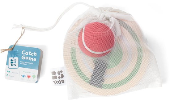 BS Toys Fangspiel – Holzspielzeug – Sport – Fang- und Wurfspiel mit Klettverschluss