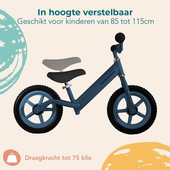LifeGoods KiddyCruiser Balance Bike - 2 Jahre - Jungen und Mädchen - Marine Blau