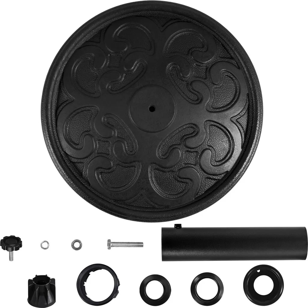 Yaheetech Sonnenschirmfuß 44,5 × 44,5 × 32,5 cm - Schwarz - Sonnenschirmständer 10 kg für Sonnenschirmstangen von 38-48 mm