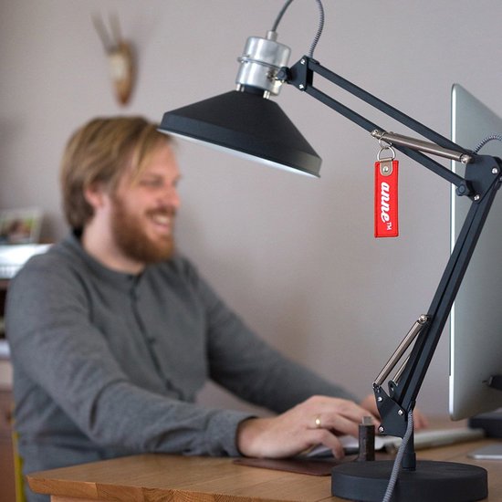 Anne Lighting Zappa – Tischlampe im Industrial-Stil – Schwarz – H: 80 cm – Ø: 18 cm – E27 – Für den Innenbereich – Metall – Tischlampen – Schreibtischlampe – Schreibtischlampen – Schlafzimmer – Wohnzimmer – Esszimmer
