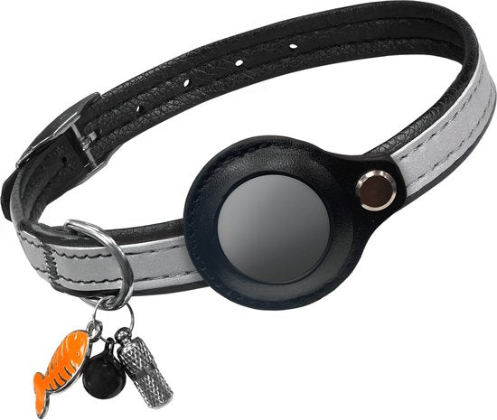 Vulpes Goods® Pets - Katzenhalsband geeignet für Apple AirTag - Apple Airtag Cat Collar Pro - Sicher, leicht, reflektierend & komfortabel - Kratzfest und wasserabweisend - Inkl. 3 Zubehörteile - 23.5-30.5 CM - S