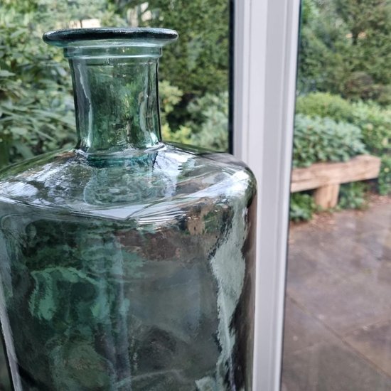 Mica Decorations Guan Flaschenvase - H75 x Ø25 cm - Recyceltes Glas - Grün