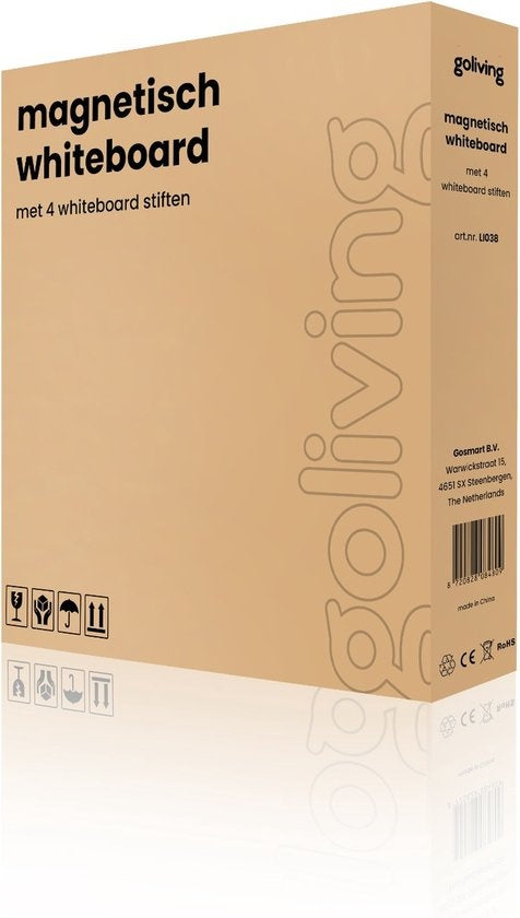 Goliving Whiteboard mit Markern - 60 x 90 cm - Magnettafel - Wochenplaner - Tafel - Emaille-Magnettafel