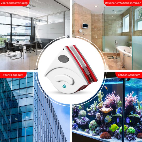 TibaGoods Magnetischer Fensterwischer für Doppelverglasung - Fensterreiniger - Magnetischer Fensterwischer