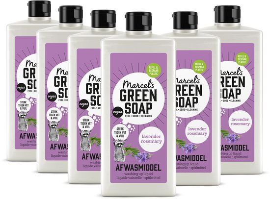 Marcel's Green Soap Spülmittel – Lavendel & Rosmarin – 6 x 500 ml