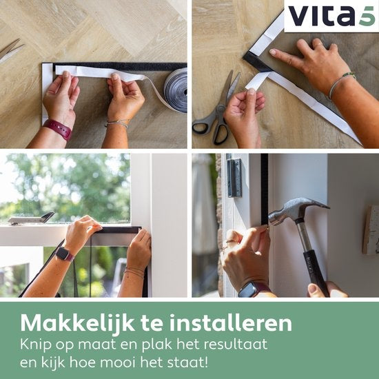 Vita5 Magnetischer Fliegenvorhang 90x210 cm - Magnetischer Türvorhang Schwarz - Türvorhang Kunststoff für Fliegen - Horn Tür