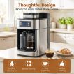 Northix Kaffeemaschine mit Mahlwerk – 8 Tassen – 1 l – Timer – Schwarz/Silber