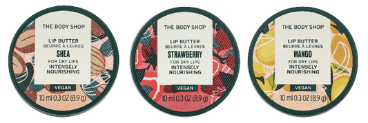 The Body Shop Lippenpflege-Trio-Set – Sheabutter, Mandelmilch & Vitamin E – 3 Stück – 18,4 g