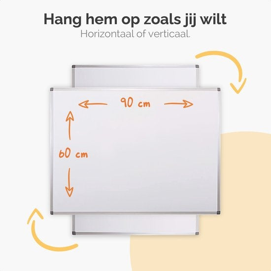 Goliving Whiteboard mit Markern - 60 x 90 cm - Magnettafel - Wochenplaner - Tafel - Emaille-Magnettafel