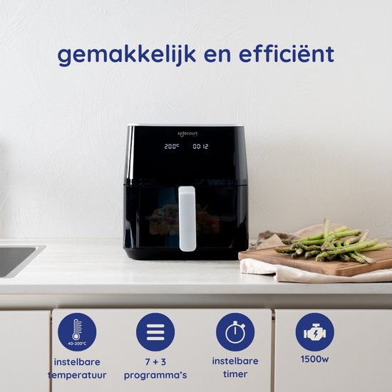 Safecourt Kitchen - Airfryer - Heißluftfritteuse - 1700W - 5L Kapazität - 40ÂºC bis 200ÂºC - Schwarz