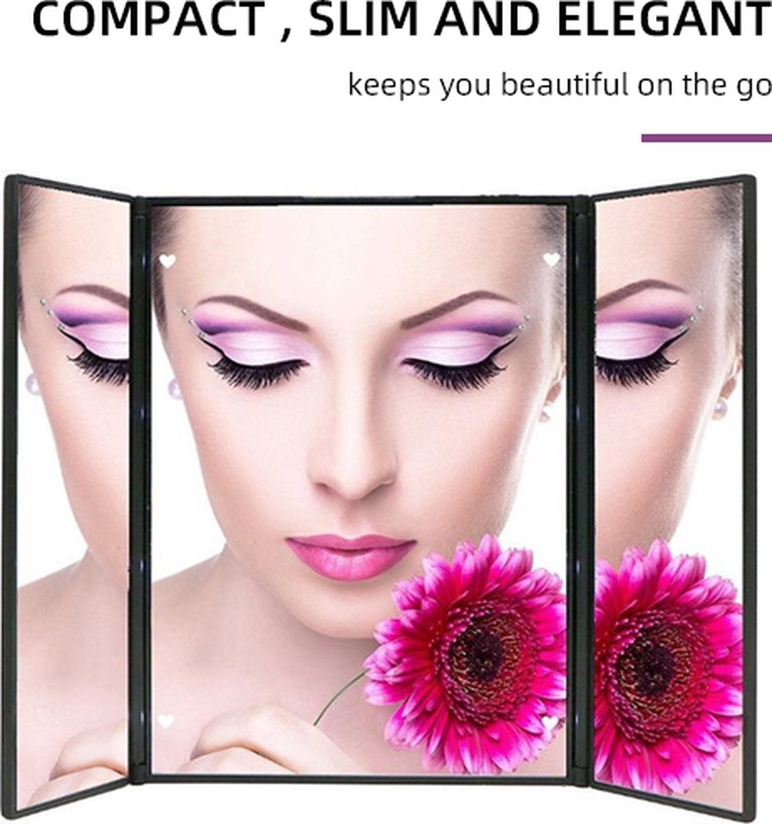 Fuegobird - Spiegel - mit LED-Beleuchtung - Make-up-Spiegel - Schwarz