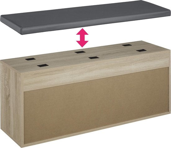 tectake - Natalya Schuhbank - Helles Holz, Eiche Sonoma - 403625