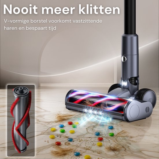 Vesora® Stabstaubsauger V1 kabellos und beutellos – Kabelloser Staubsauger – Kabelloser Handstaubsauger – Vacuum Cleaner – Handstaubsauger – Stabstaubsauger mit HEPA-Filter – Staubsauger für Haustiere – Beutelloser Staubsauger