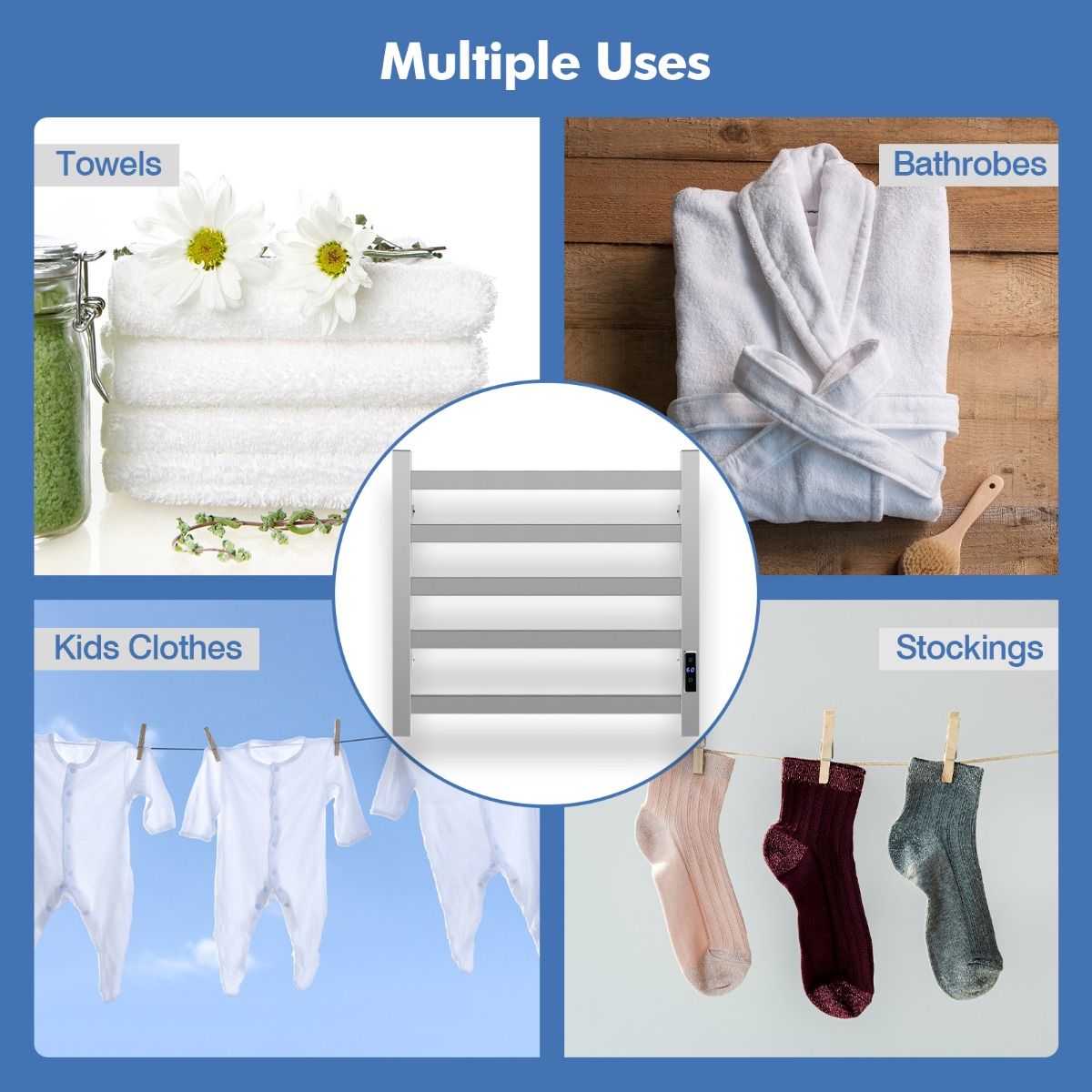 Coast Handtuchwärmer - bis zu 60°C - 55 x 11 x 45 cm - Silber