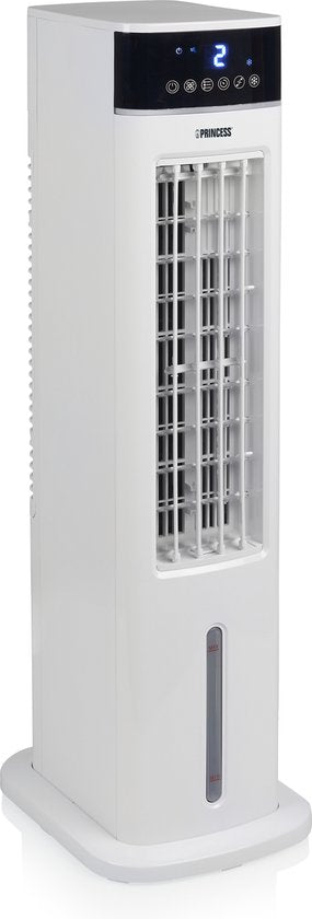 Princess Smart-Luftkühler mit App und Fernbedienung – Luftkühler ohne Schlauch – 3,5 l Wassertank – Oszillierender Ventilator mit Kühlfunktion – Mobiler Luftkühler für Schlafzimmer, Wohnzimmer, Büro – Weiß – Energieeffizient – Timer – 358640